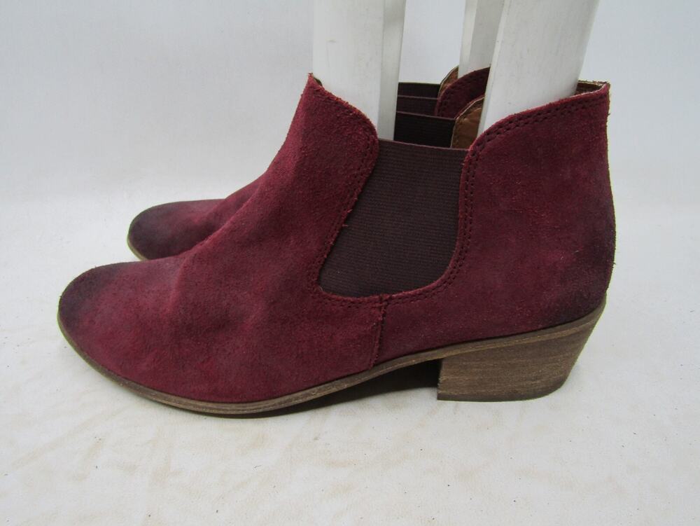 BP Womens 9.5 M Burgundy Suede Chelsea Ankle Fashion Boots Bootie